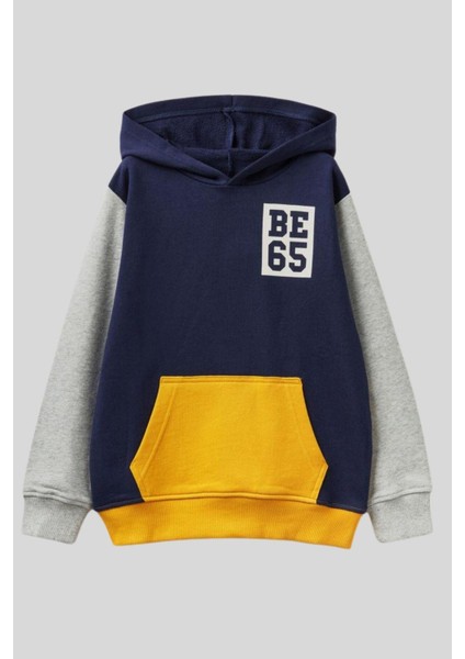 4-14 Benetton Kanguru Cepli Uzun Kol Erkek Çocuk Sweat