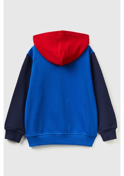 6-14 Yaş Benetton Kapüşonlu Fermuarlı Erkek Çocuk Sweat Kırmızı fiyatları