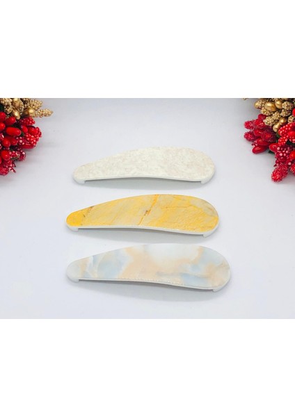 Su Damlası Çıtçıtlı Desenli Toka 7cm Saç Tokası Aksesuarı modelleri