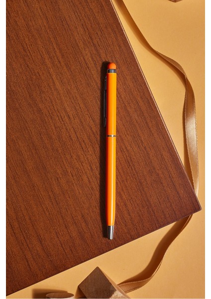 Turuncu Touch Pen Metal Kişiye Özel Mavi Yazan Tükenmez Kalem fiyatları