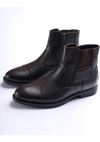 İtalyan stil naturel deri kışlık erkek bot ayakkabı kahverengi T13423 fırsatları