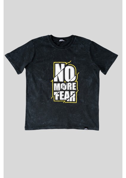 6-14 Yaş No Fear Yazı Baskı Yıkamalı Erkek Çocuk T-Shirt Siyah
