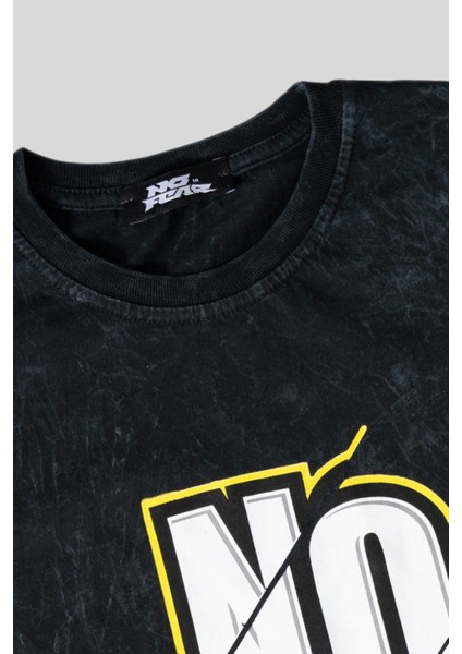 6-14 Yaş No Fear Yazı Baskı Yıkamalı Erkek Çocuk T-Shirt Siyah modelleri