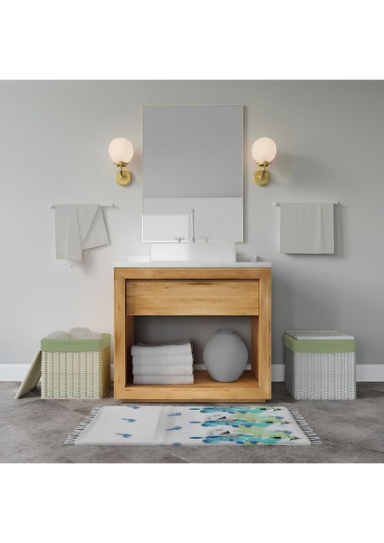 Banyo Paspas ve Tek Kanat Duş Perdesi 1 x 180 x 200 Set Banyo Halısı Spring fiyatları