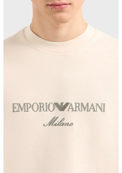Logo Işlemeli Streç Pamuklu Regular Fit Bisiklet Yaka Sweat Erkek Sweat EM001052 AF10013 M1052 fırsatları