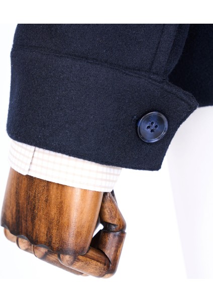 Italyan Stil Slim Fit Mevsimlik Kaşe Erkek Mont Lacivert T13519 fırsatları