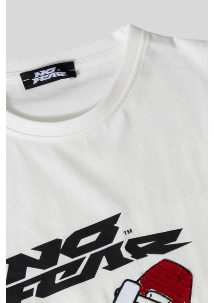 6-14 Yaş No Fear Kaykay Payetli Erkek Çocuk T-Shirt Beyaz fiyatları