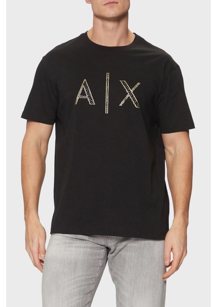 Armani Exchage Taşlı Pamuk Regular Fit Bisiklet Yaka T Shirt Erkek T Shirt XM000325 AF10364 UC001