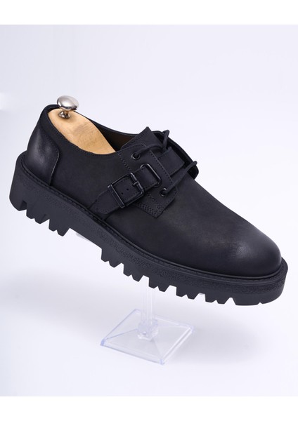Italyan Stil Iç Dış Naturel Deri Süet Erkek Ayakkabı Siyah T12958 fırsatları