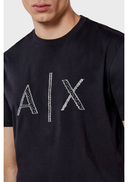 Armani Exchage Taşlı Pamuk Regular Fit Bisiklet Yaka T Shirt Erkek T Shirt XM000325 AF10364 UB101