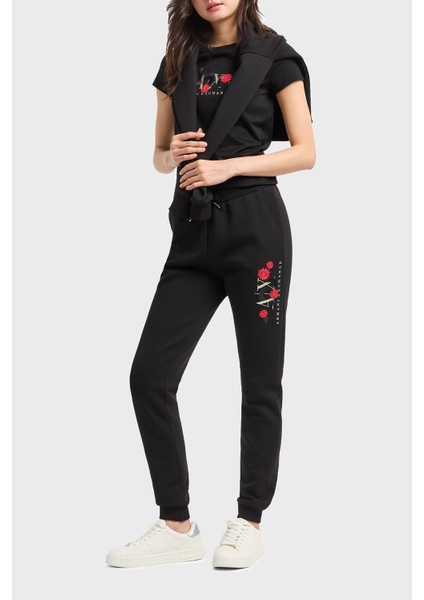 Relaxed Fit Ribanalı Paça Logolu Jogger Pantolon Bayan Pantolon XW000314 AF12261 UC001