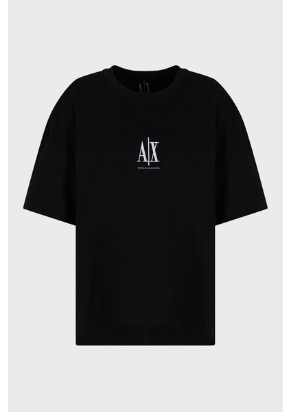 Armani Exchage Logo Baskılı Relaxed Fit Bisiklet Yaka T Shirt Bayan T Shirt XW001182 AF15085 UC001 indirimleri
