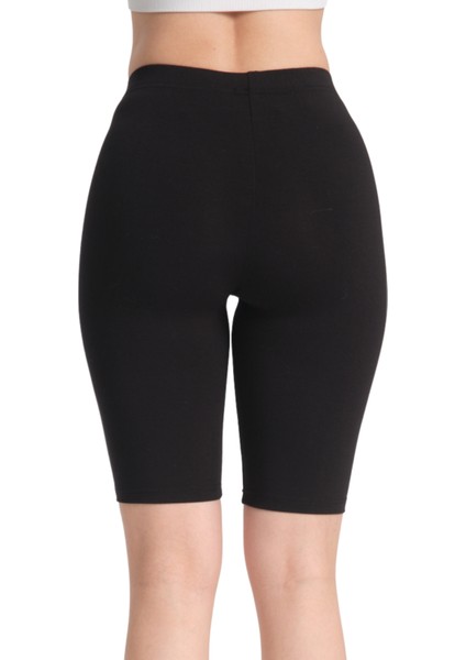 Kadın Siyah Kısa Toparlayıcı Modal Spor Tayt fırsatları