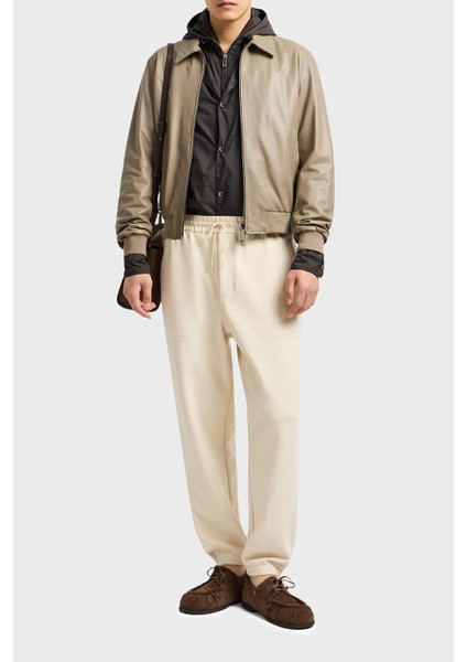 Jakarlı Streç Pamuklu Regular Fit Yüksek Bel Lastikli Paça Jogger Pantolon Erkek Pantolon EM001106 AF13700 U1088
