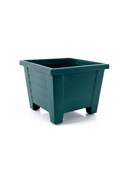 Kare Saksı Koyu Yeşil Renk 2 Litre