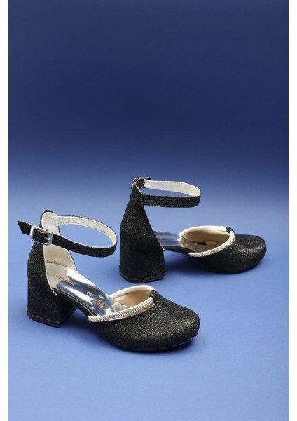 Kız Çocuk Topuklu Rahat Tabanlı Parlak Simli Bilek Tokalı Abiye Düğün Nişan Mezuniyet Ayakkabısı fırsatları