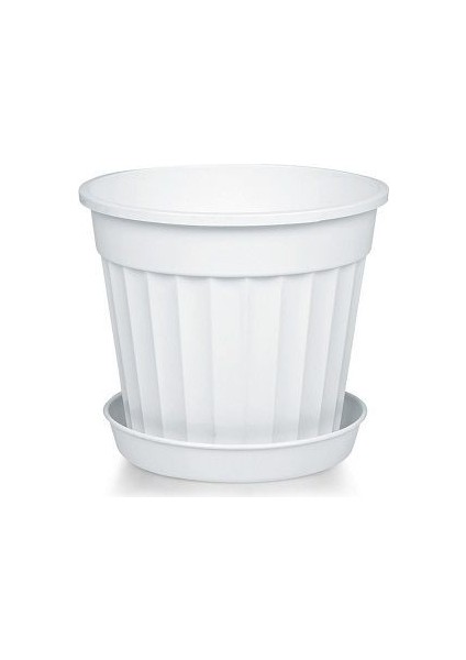 Klasik Salon Saksı Beyaz Renk 3 Litre