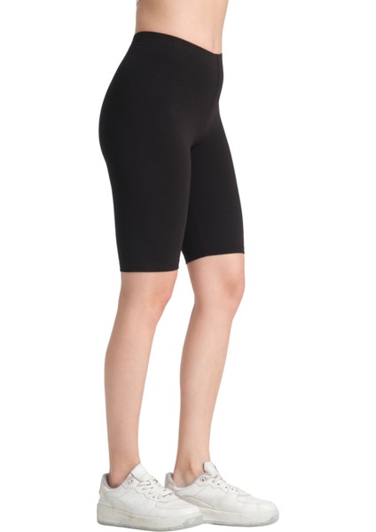 Kadın Siyah Kısa Toparlayıcı Modal Spor Tayt modelleri