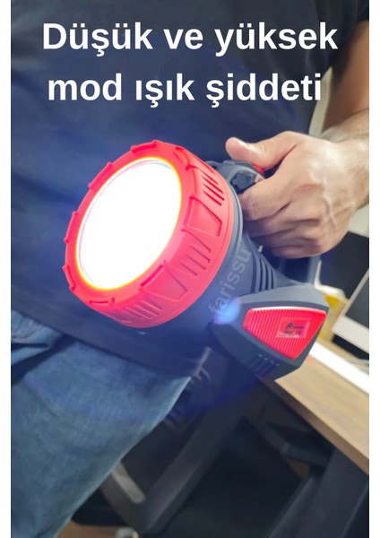 50 Saat Çalışma Süreli 8000MAH El Feneri Projektör