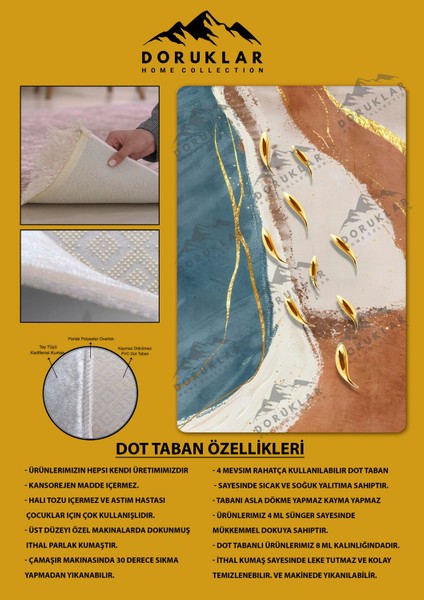 Kaymaz Taban Yıkanabilir Dijital Baskı Dekoratif Modern Desenli Dot Taban Halı Soft Serisi SFT10 fiyatları