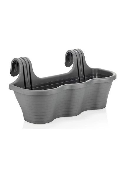 Tombik Dalgalı Saksı Gri 10 Litre