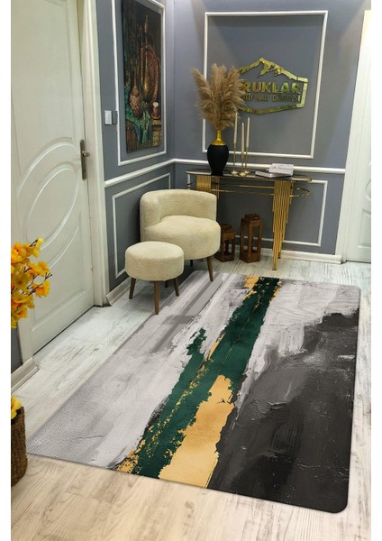 Kaymaz Taban Yıkanabilir Dijital Baskı Dekoratif Modern Desenli Dot Taban Halı Soft Serisi SFT07