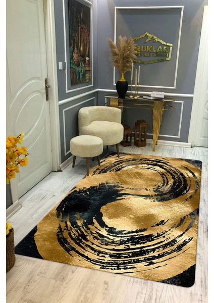 Kaymaz Taban Yıkanabilir Dijital Baskı Dekoratif Modern Desenli Dot Taban Halı Soft Serisi SFT02