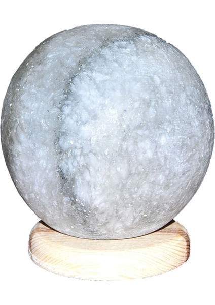 Çankırı Kristal Küre Model Kaya Tuzu Lambası 4 kg Ağırlığında Gri Tuzdan