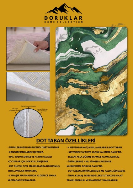 Kaymaz Taban Yıkanabilir Dijital Baskı Dekoratif Modern Desenli Dot Taban Halı Soft Serisi SFT06 fiyatları