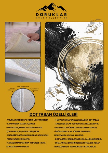 Kaymaz Taban Yıkanabilir Dijital Baskı Dekoratif Modern Desenli Dot Taban Halı Soft Serisi SFT01 fiyatları