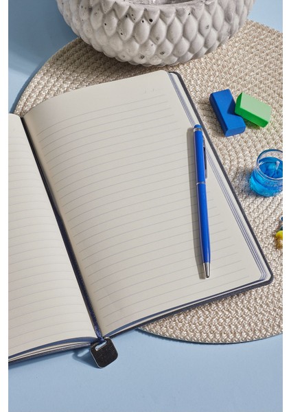 Lacivert Termo Deri Kadife Dokunuş Kişiye Özel Çizgili Düz Defter fiyatları