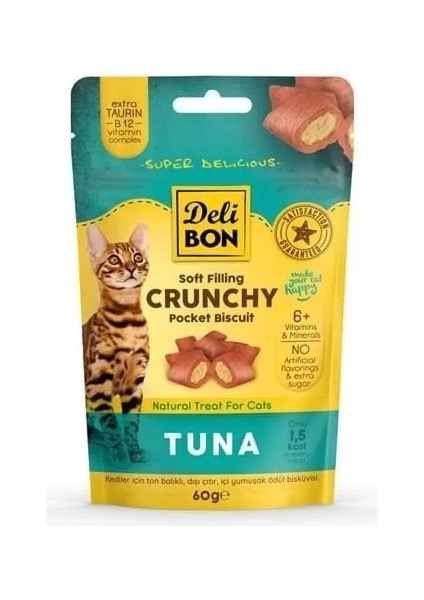 Chrunchy Içi Dolgulu Tuna Balıklı Kedi Ödül Bisküvisi 60 gr