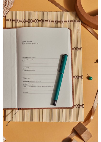 Kahverengi Kanguru Cepli Kumaş Kişiye Özel Çizgili Düz Defter modelleri