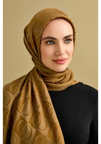 Dama Desen Haki Naia Pamuk Şal 70x200