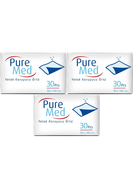 Puremed Hasta Yatak Koruyucu 90*180CM 90 Adet (3pk*30)