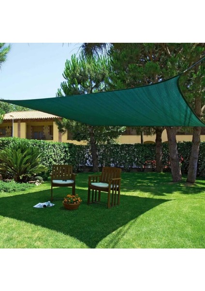 Balkon Gölgeliği – Yüzde 55 LİK – Yeşil – Şeritli Halkalı - 6 Metre x 3 Metre