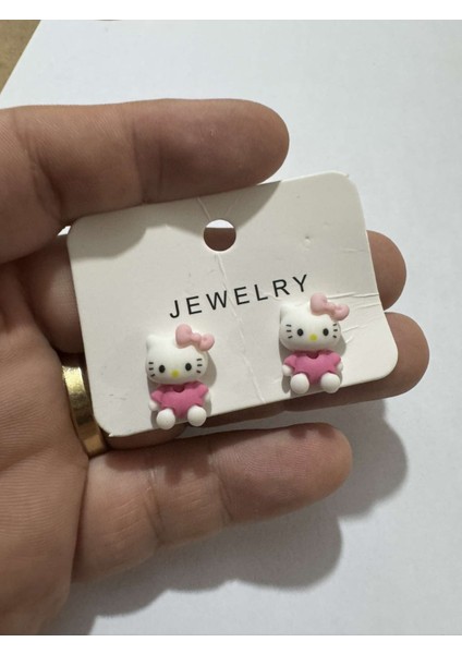 Hello Kitty Çocuk Pembe Küpe