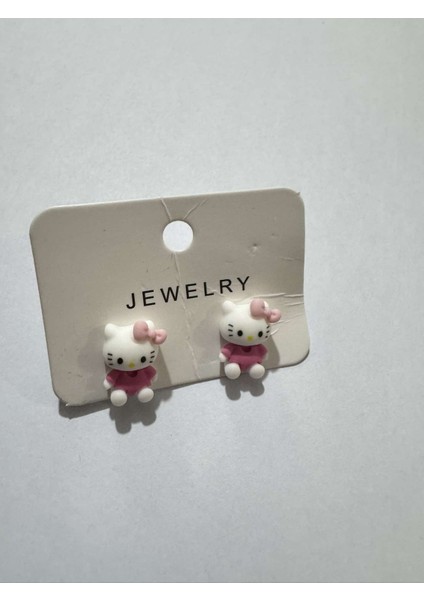 Hello Kitty Çocuk Pembe Küpe modelleri