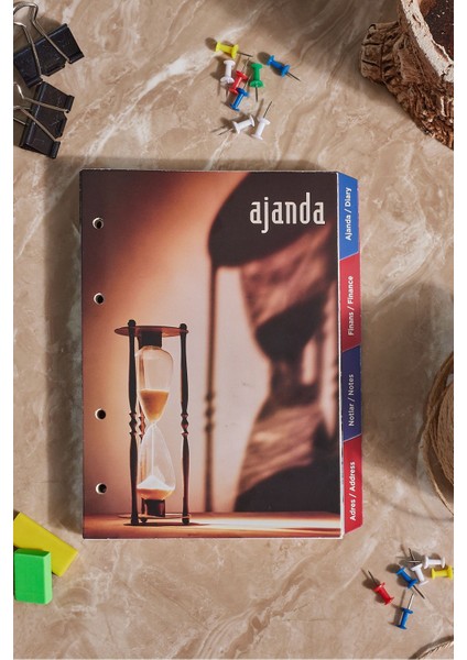2025 Organizer Ajanda Içi Organizer Yedeği 15X21CM A5 Boyunta 4 Delikli Çizgili