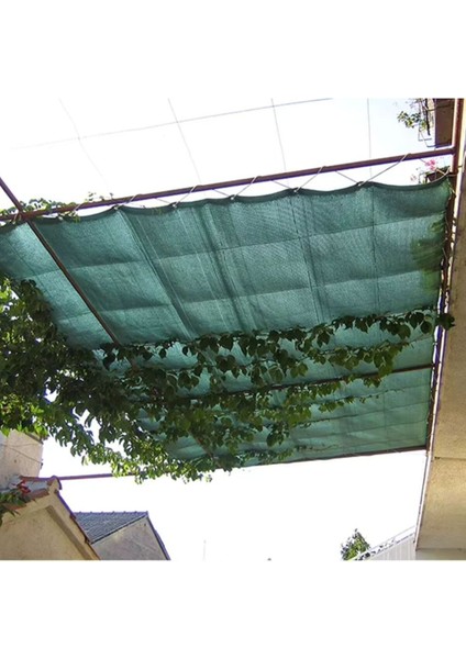 Teras Gölgelik – Yüzde 75 LİK – Yeşil – Şeritli Halkalı - 2 Metre x 15 Metre