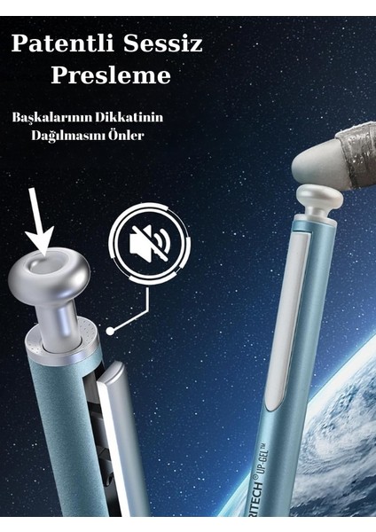 Metal Gövdeli 2'li Jel Kalem Seti - 0.7 mm Uc + 2 Yedek Mürekkep Kapsülü (Mavi Mürekkep) indirimleri