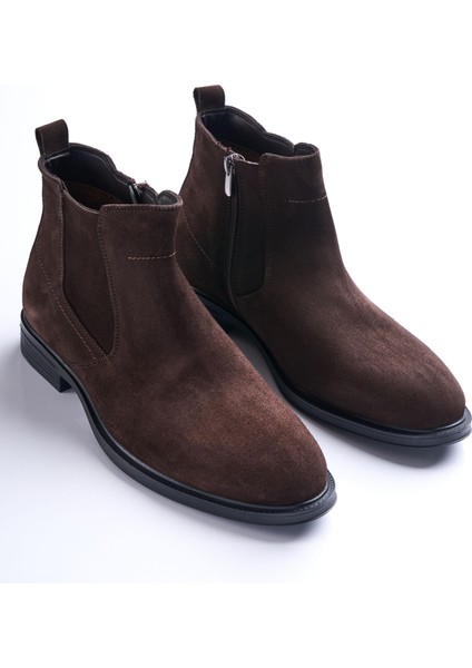 Italyan Stil Süet Kışlık Erkek Bot Ayakkabı Kahverengi T13319
