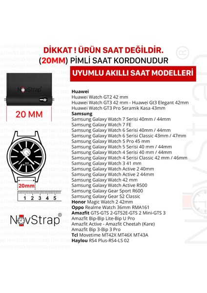 Samsung Galaxy Watch 4 5 6 7 Fe Classic 40 42 43 44 45 46 47 mm ile Uyumlu Kordon (20MM) Hybrid Dikişli Kumaş Silikon Kayış fiyatları