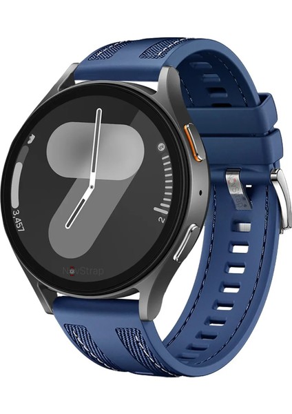 Samsung Galaxy Watch 4 5 6 7 Fe Classic 40 42 43 44 45 46 47 mm ile Uyumlu Kordon (20MM) Hybrid Dikişli Kumaş Silikon Kayış
