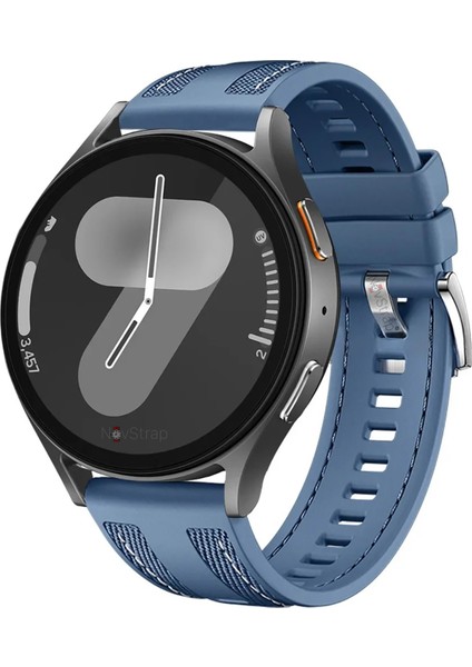 Samsung Galaxy Watch 4 5 6 7 Fe Classic 40 42 43 44 45 46 47 mm ile Uyumlu Kordon (20MM) Hybrid Dikişli Kumaş Silikon Kayış