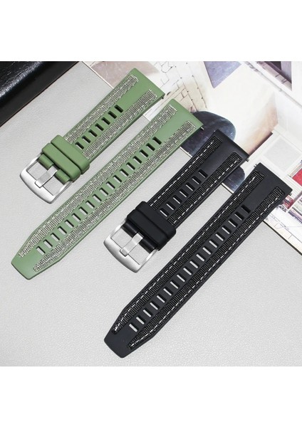 Samsung Galaxy Watch 4 5 6 7 Fe Classic 40 42 43 44 45 46 47 mm ile Uyumlu Kordon (20MM) Hybrid Dikişli Kumaş Silikon Kayış fırsatları