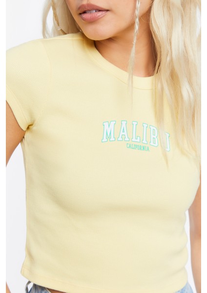 Malibu Grafik Kısa Tişört