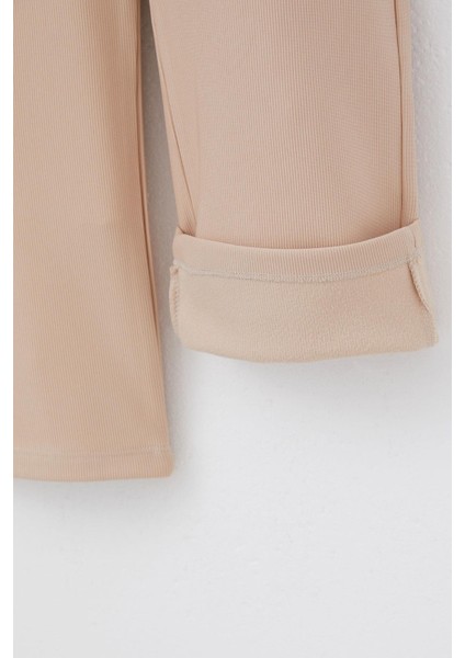 Kız Çocuk Eşofman Altı Beli Lastikli Cepli Armalı 6-12 Yaş, Bej fırsatları