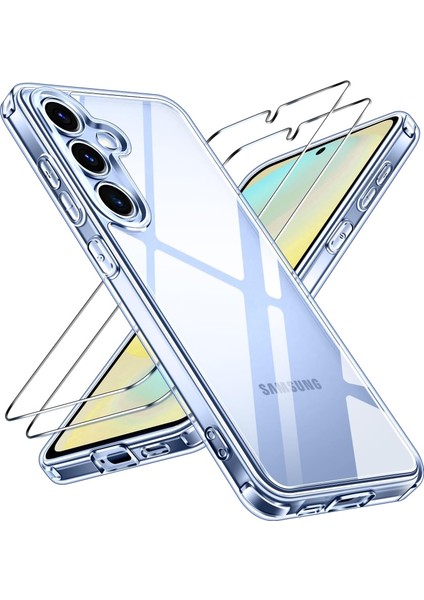 Samsung Galaxy S25 Kılıf Kamera Çıkıntılı Korumalı Yumuşak Silikon +9h Ekran Koruyucu Cam 2in1 Set