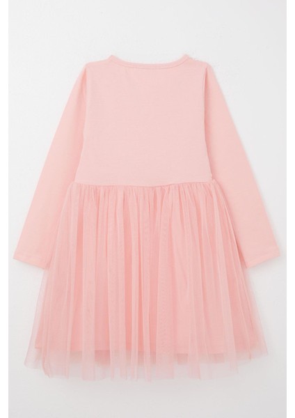 Kız Çocuk Uzun Elbise Çiçek Güpür Nakışlı 4-8 Yaş, Pembe fiyatları